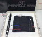 Replica Montblanc Set - Montblanc Nylon&Leather notebook and Montblanc Rollerball Pen